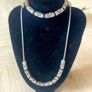 Brighton Desire Black/Silver Necklace & Bracelet